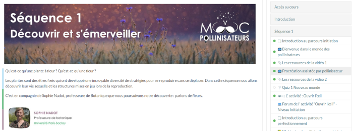 aperçu du menu sur la droite