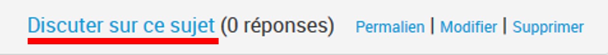 Bouton discuter sur ce sujet en bas du message