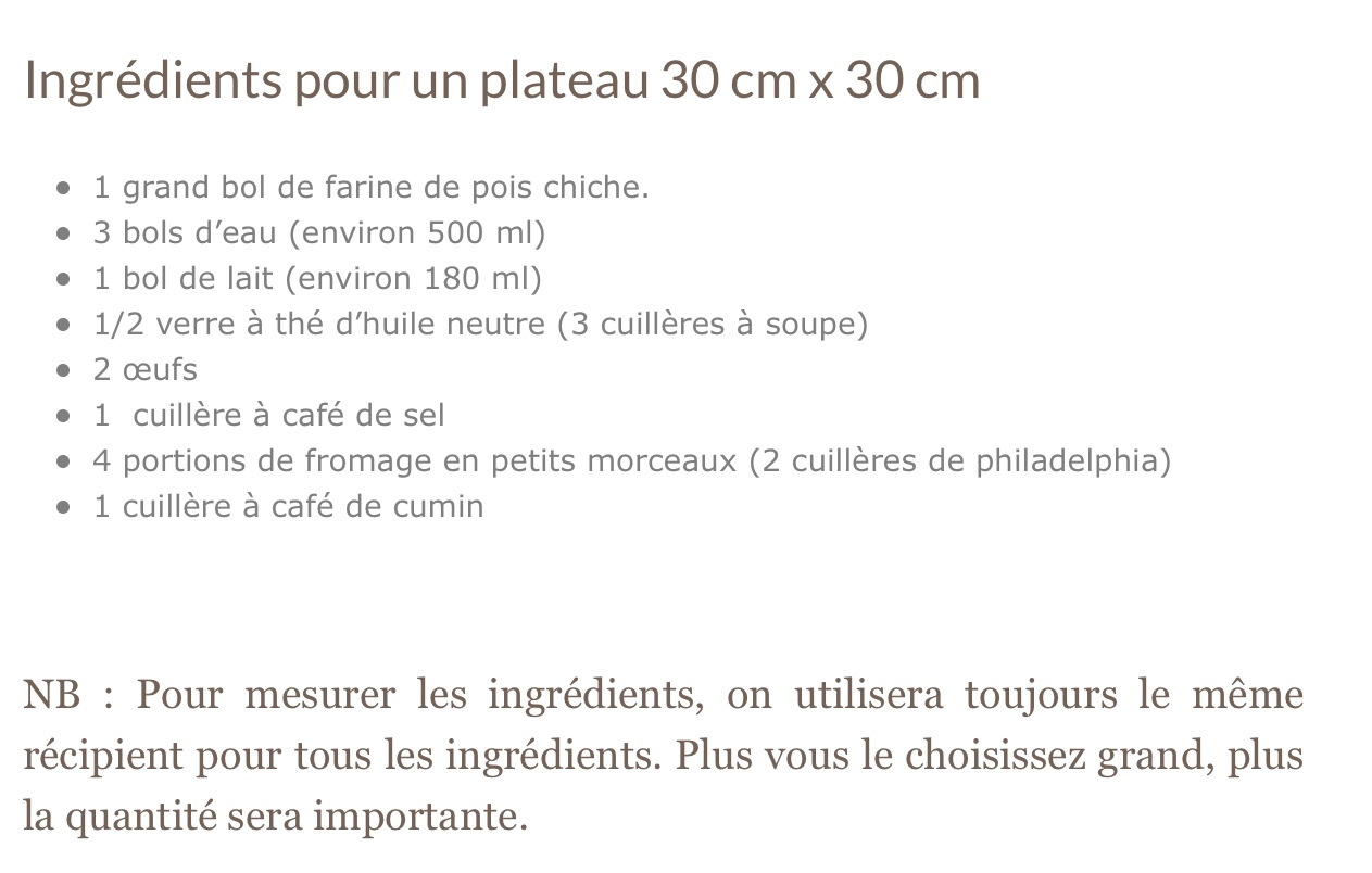 Liste ingredients