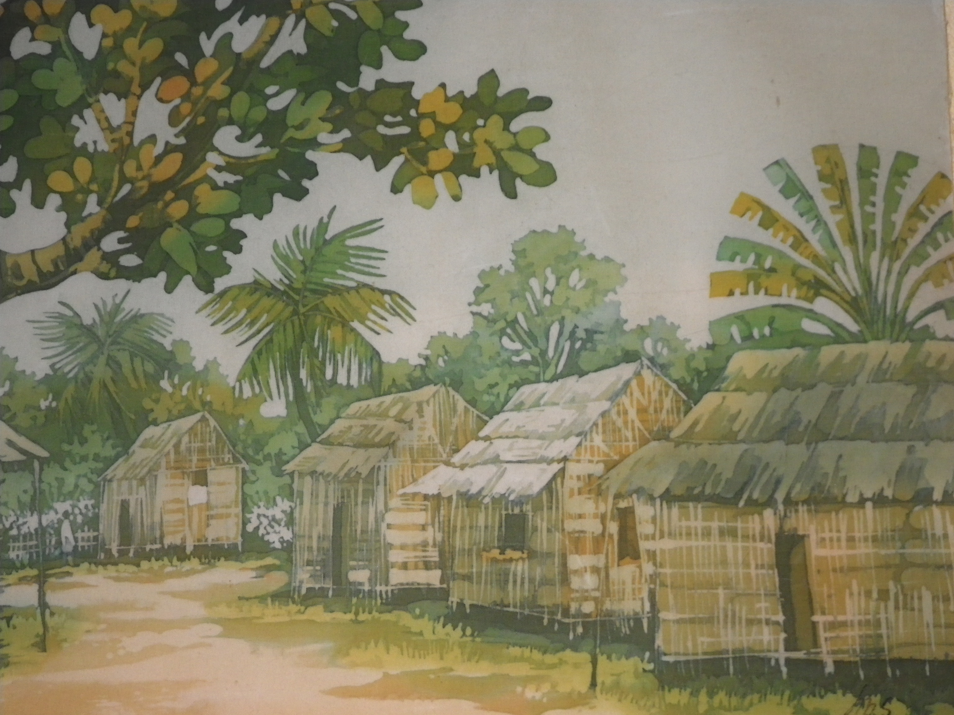 Peinture sur tissu rapportée de Madagascar