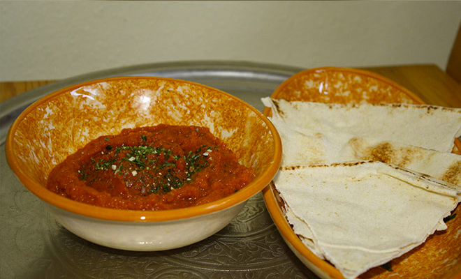 Salade de purée de carotte tunisienne