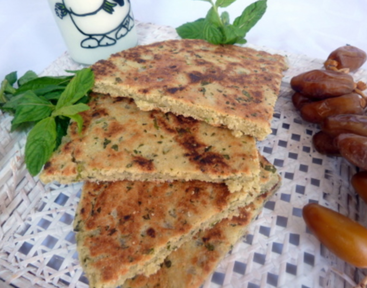 Galette de semoule aux herbes