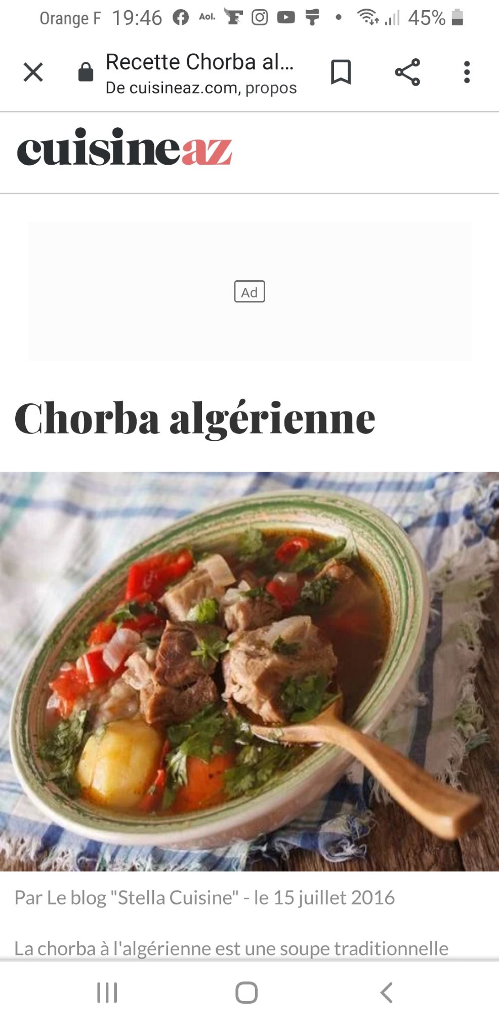 photo CHORBA ALGERIENNE