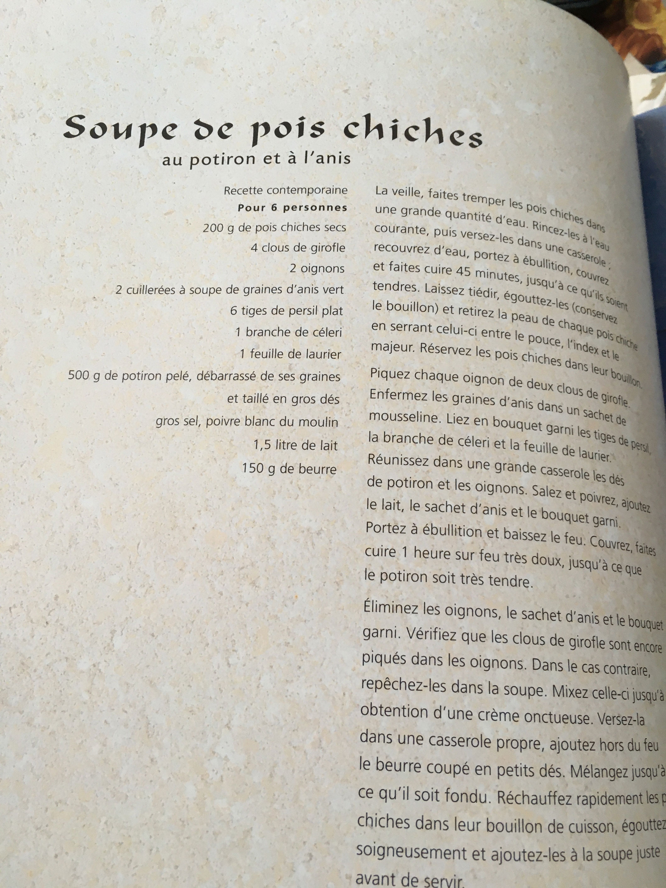 Soupe de Pois Chiches